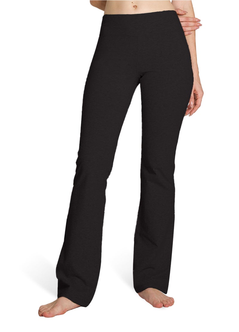 Houmous S-XXXL 29''31''33''35'' Inseam Women's Cotton Bootcut Pants Inner Pocket(Regular-31 Inseam-Black, XX-Large) - Image 2